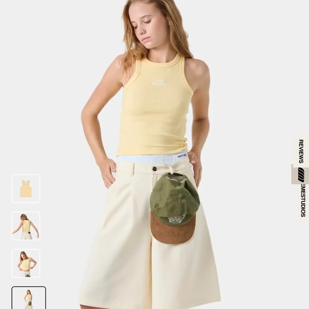 Eme Studios Lime Crop Tank Top - XS